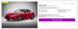 Illustration for article titled The Supra went on sale officially this week. Let's see who has the lowest price